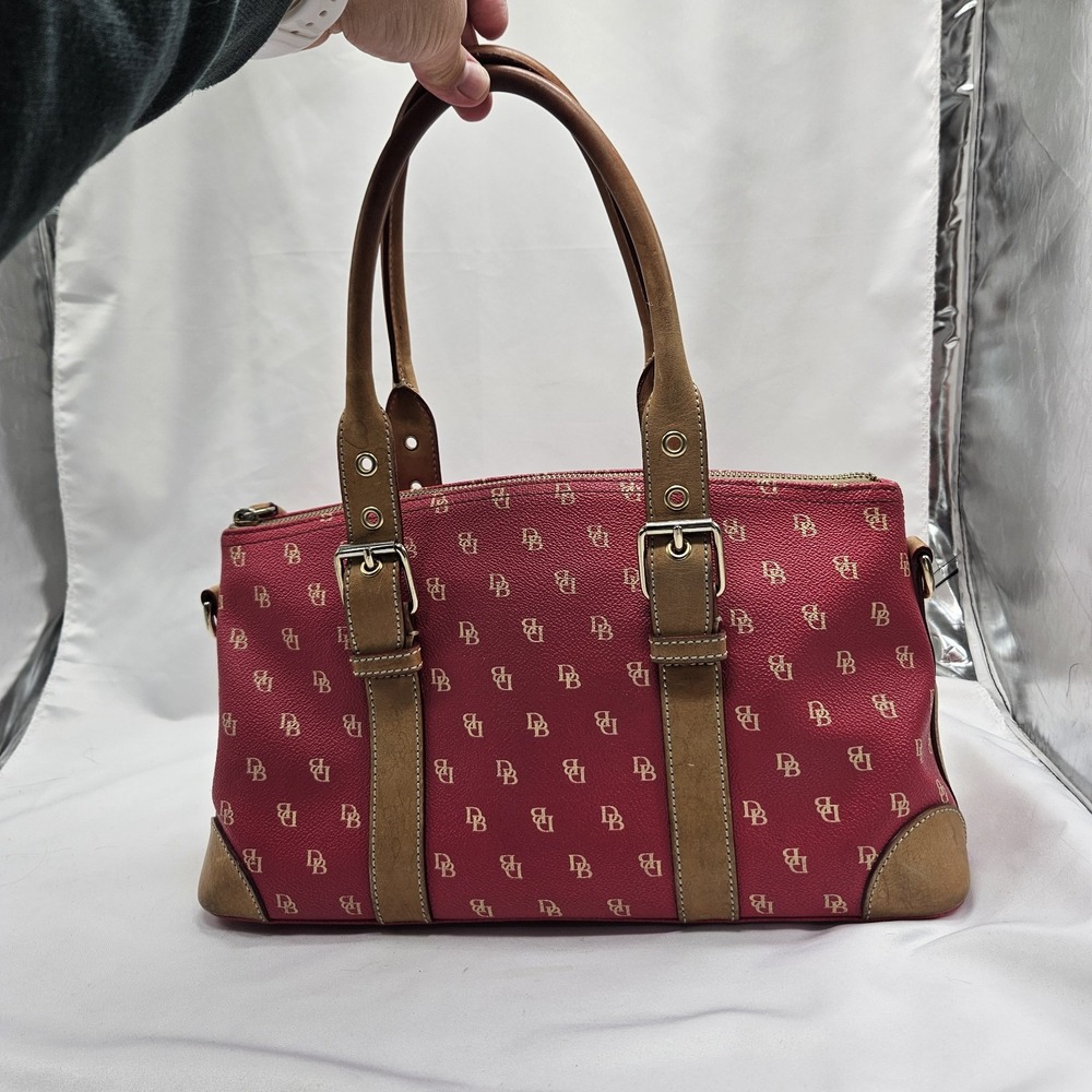 Dooney & Bourke Pink Monogram Logo Domed Satchel Handbag Double Handle Purse - Picture 4 of 16